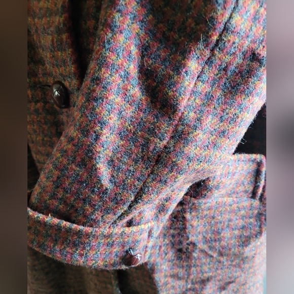 Harris Tweed women's coat jacket multicolor 100% Virgin Scottish Wool L - Picture 6 of 12